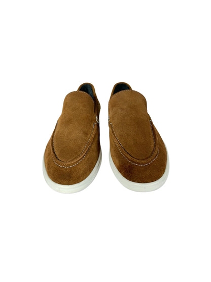 Suede  Brown Leather Loafers