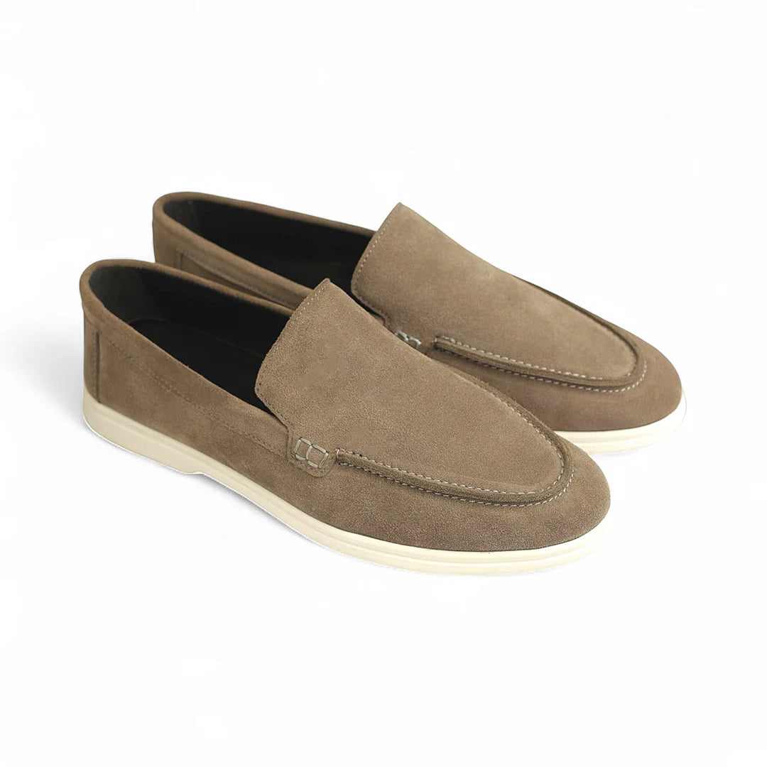 Suede Leather Loafers Beige