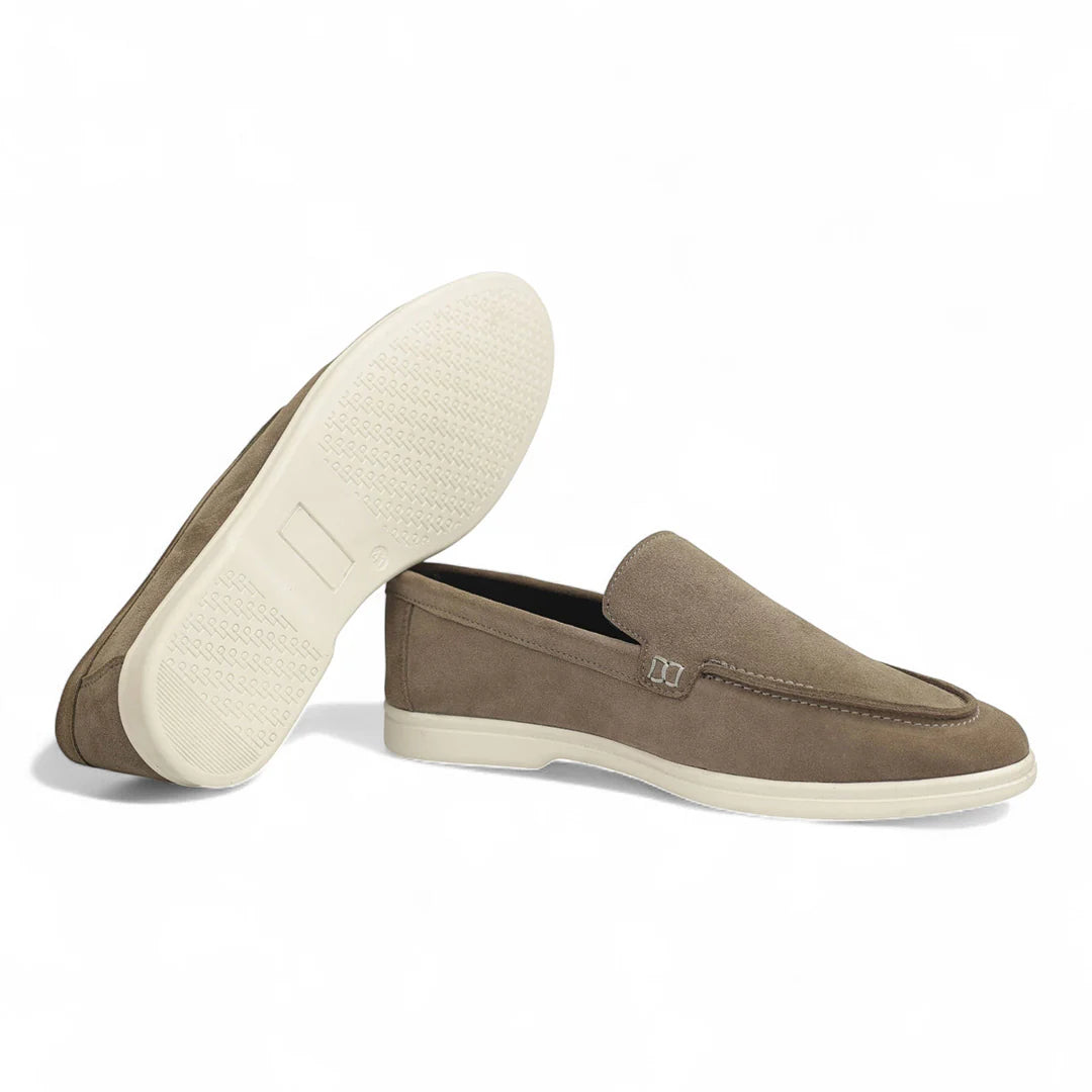 Suede Leather Loafers Beige