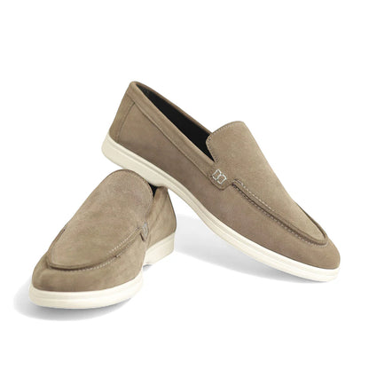 Suede Leather Loafers Beige